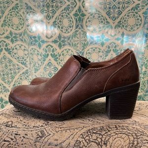 BOC booties, EUC, brown, size 10, leather upper